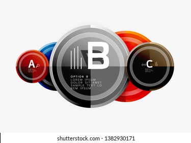 Colorful glossy circles background. Vector