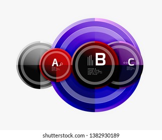 Colorful glossy circles background. Vector