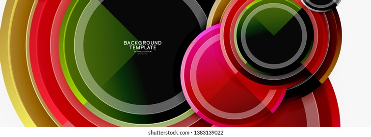 Colorful glossy circles background. Vector