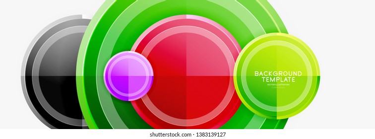 Colorful glossy circles background. Vector