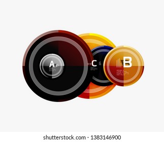 Colorful glossy circles background. Vector