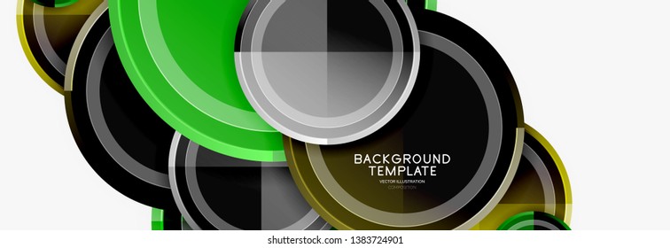 Colorful glossy circles background. Vector
