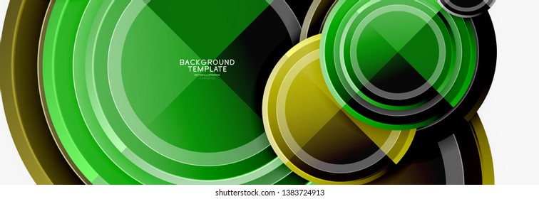 Colorful glossy circles background. Vector