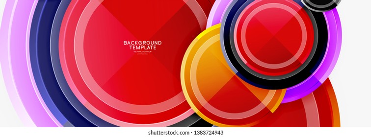 Coloridos círculos brillantes de fondo. Vector