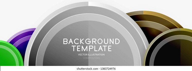 Colorful glossy circles background. Vector
