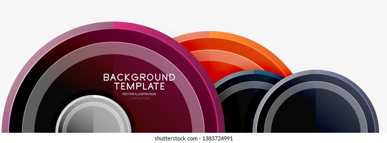 Colorful glossy circles background. Vector