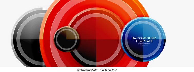 Colorful glossy circles background. Vector