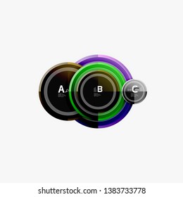 Colorful glossy circles background. Vector