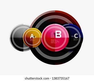 Colorful glossy circles background. Vector