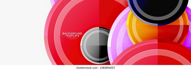 Colorful glossy circles background. Vector