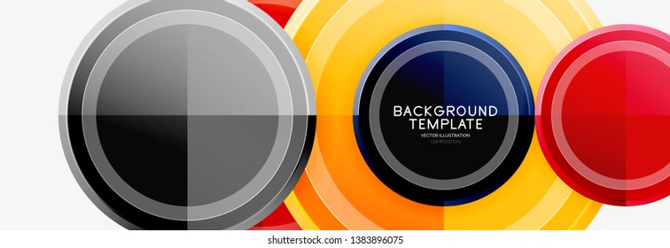 Colorful glossy circles background. Vector