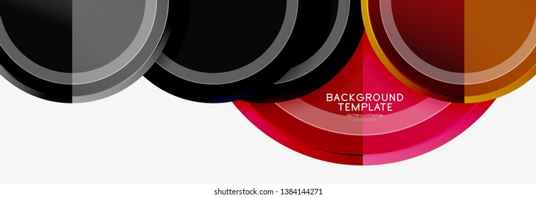 Colorful glossy circles background. Vector