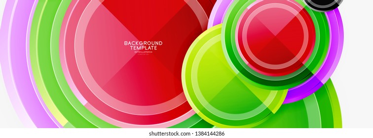 Colorful glossy circles background. Vector