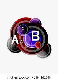 Colorful glossy circles background. Vector