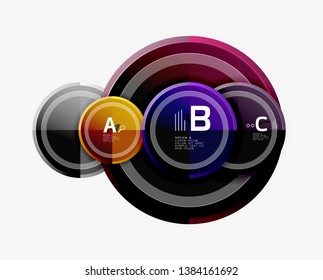 Colorful glossy circles background. Vector