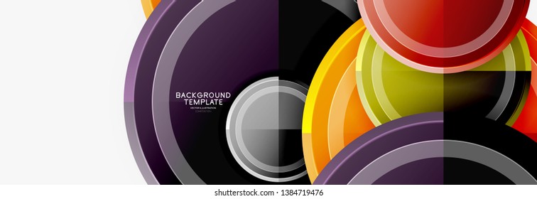 Colorful glossy circles background. Vector
