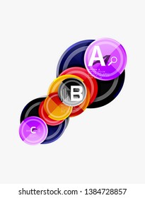 Colorful glossy circles background. Vector