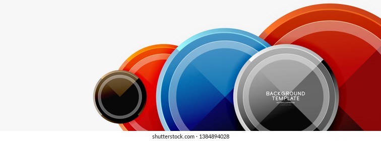 Colorful glossy circles background. Vector