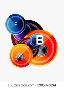 Colorful glossy circles background. Vector