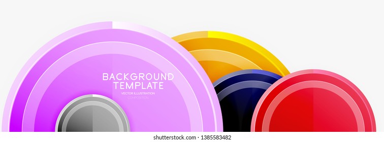 Coloridos círculos brillantes de fondo. Vector