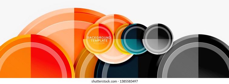 Colorful glossy circles background. Vector