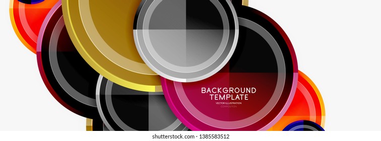 Colorful glossy circles background. Vector