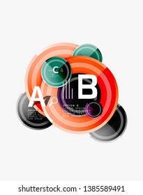 Colorful glossy circles background. Vector