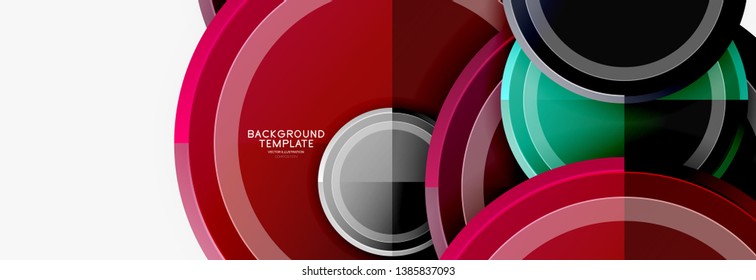Colorful glossy circles background. Vector