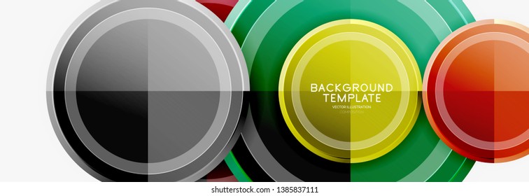 Colorful glossy circles background. Vector