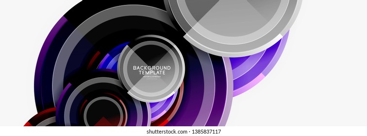 Colorful glossy circles background. Vector