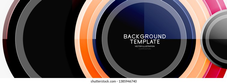 Colorful glossy circles background. Vector