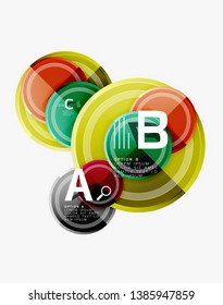 Colorful glossy circles background. Vector