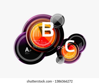 Colorful glossy circles background. Vector
