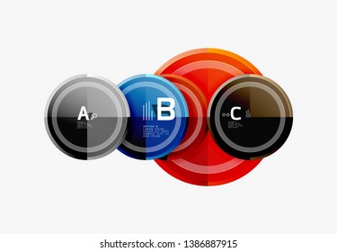 Colorful glossy circles background. Vector