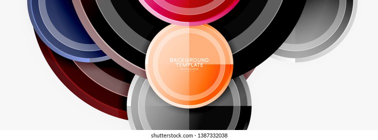 Colorful glossy circles background. Vector