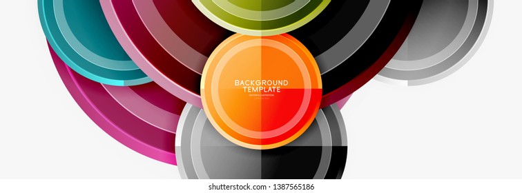 Colorful glossy circles background. Vector