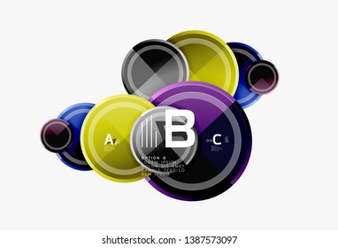 Colorful glossy circles background. Vector