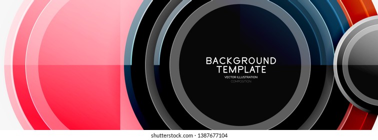 Colorful glossy circles background. Vector