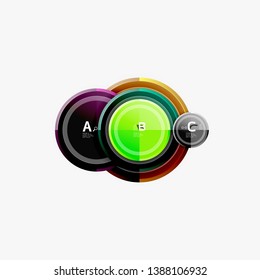 Colorful glossy circles background. Vector