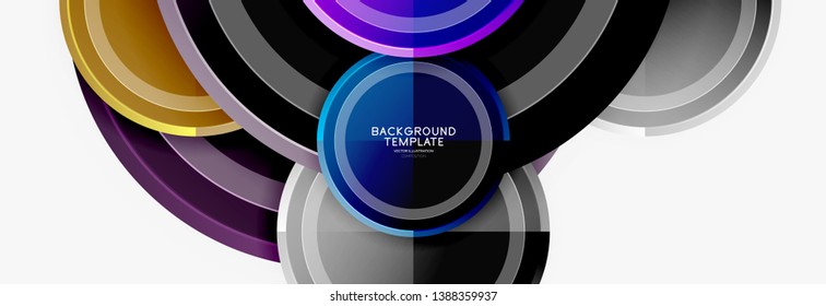 Colorful glossy circles background. Vector