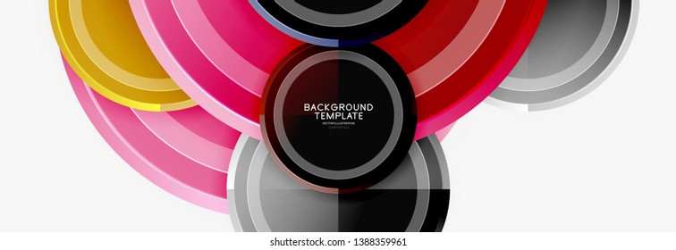 Colorful glossy circles background. Vector