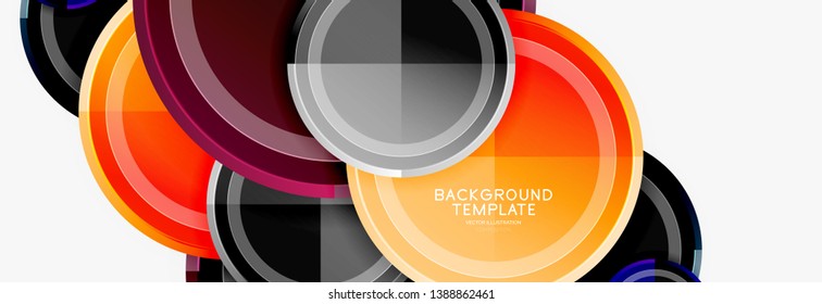 Colorful glossy circles background. Vector