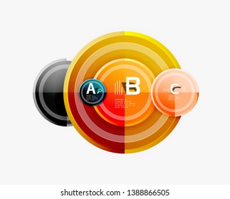 Colorful glossy circles background. Vector