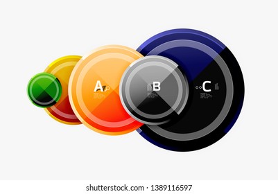 Colorful glossy circles background. Vector