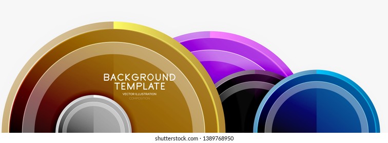 Coloridos círculos brillantes de fondo. Vector