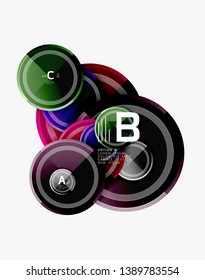Colorful glossy circles background. Vector