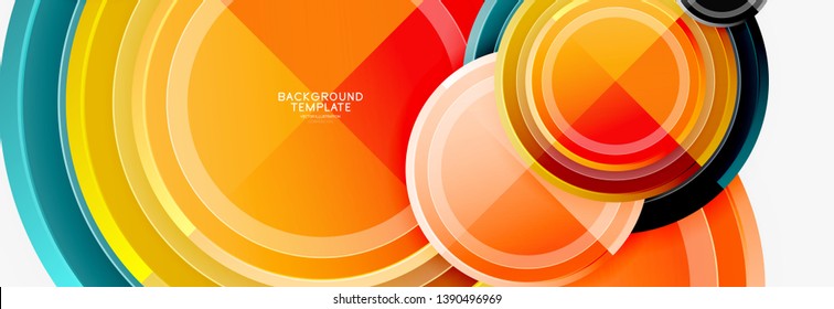 Colorful glossy circles background. Vector