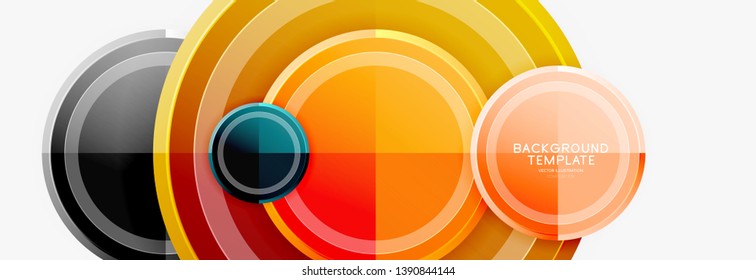 Colorful glossy circles background. Vector