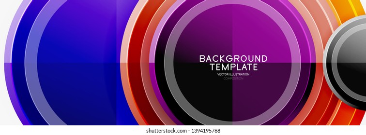 Fundo de círculos brilhantes coloridos. Vetor