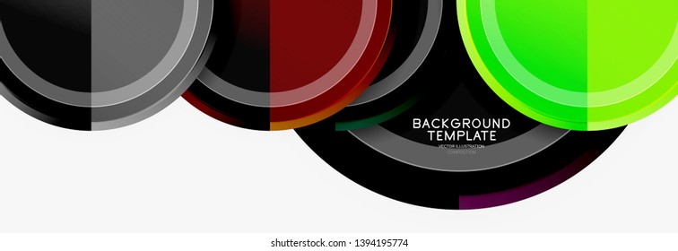 Colorful glossy circles background. Vector